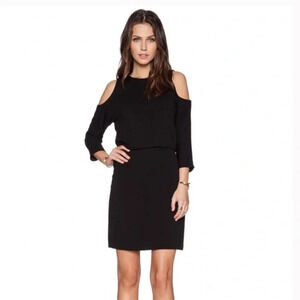 Tibi Savanna Cut Out Shoulder Mini Dress Black Cold Shoulders Sheath 2